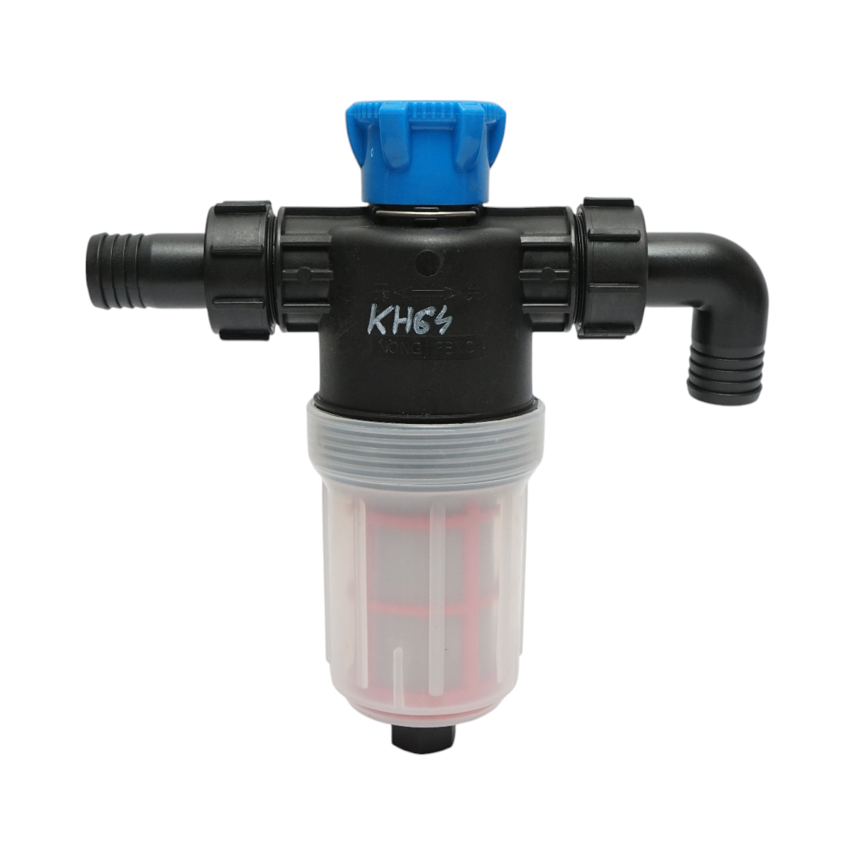 Transparent herbicide filter with 2 sieves and self-cleaning valve, 32mm connection